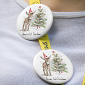 niedlicher Babydonkey und Weihnachtsbaum, kundensp Button