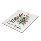 niedlicher Babydonkey und Weihnachtsbaum, kundensp Fliese (Seite)