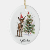 niedlicher Babydonkey und Weihnachtsbaum, kundensp Keramik Ornament (Rechts)