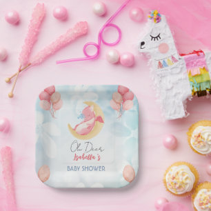 Niedlicher Babydrache Dinosaurier Ballon Babydusch Pappteller