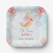 Niedlicher Babydrache Dinosaurier Ballon Babydusch Pappteller (Vorderseite)