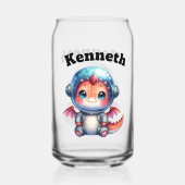 Niedlicher Babydrache im Weltraumhelm! 🐉 ✨ Dosenglas (Rückseite)