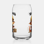 Niedlicher Babydrache in einem harten Hut mit Werk Dosenglas (Links)