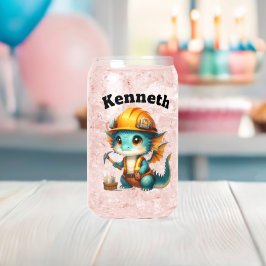 Niedlicher Babydrache in einer Werkstatt Dosenglas