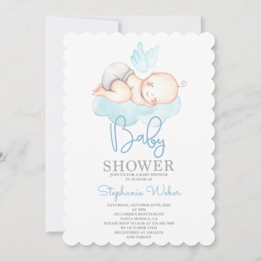 Niedlicher Babydusche Einladung (Vorderseite)