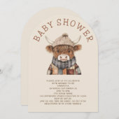 Niedlicher Babyduschenbogen für Kuhcreme Einladung (Vorne/Hinten)