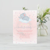 Niedlicher Babyelefant, Cloud, Stars Babydusche Begleitkarte (Stehend Vorderseite)