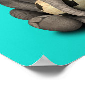 Niedlicher BabyElefant mit Fußball-Fußball-Ball Poster (Ecke)