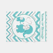 Niedlicher Babyelefant: Name hinzufügen Fleecedecke (Vorderseite (Horizontal))