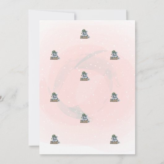 Niedlicher Babyelephant, Bloral-Baby-Dusche Einladung (Rückseite)