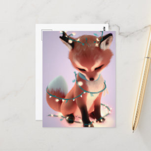 Niedlicher Babyfox mit Lichtbrille Postkarte