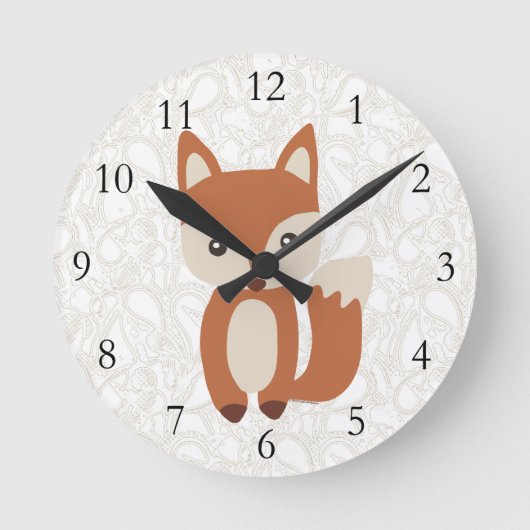 Niedlicher BabyFox Runde Wanduhr (Vorderseite)