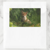 Niedlicher Babyfuchs in einem grünen Wald Rechteckiger Aufkleber (Tasche)