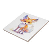 Niedlicher Babyfux-Keramik Fliese (Seite)