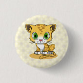 Niedlicher Babyleopard kawaii Cartoon scherzt Button (Vorderseite)
