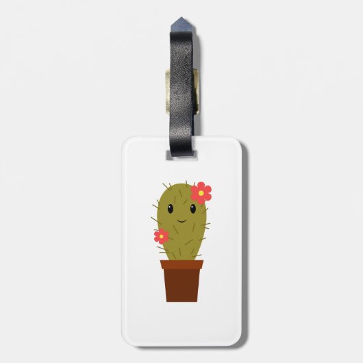 Niedlicher Babymädchenkaktus Gepäckanhänger (Rückseite vertikal)