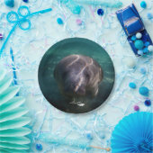 Niedlicher Babymanatis-Papier-Teller Pappteller (Party)