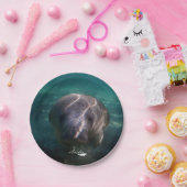 Niedlicher Babymanatis-Papier-Teller Pappteller (Party)