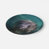 Niedlicher Babymanatis-Papier-Teller Pappteller (Schrägansicht)