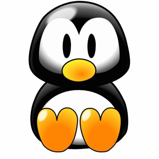Niedlicher BabyPenguin - Customizeable Freistehende Fotoskulptur (Vorne)