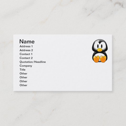 Niedlicher BabyPenguin - Customizeable Visitenkarte (Vorderseite)