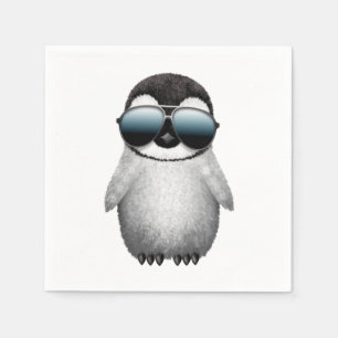 Niedlicher Babypenguin-tragende Sonnenbrillen Serviette