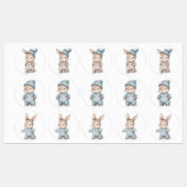 Niedlicher Babyrabbinenaufkleber in Schlafanzug Etiketten (Blatt)