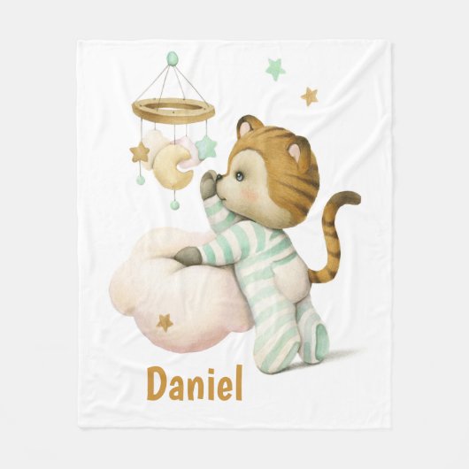 Niedlicher Babytiger Fleecedecke (Vorderseite)