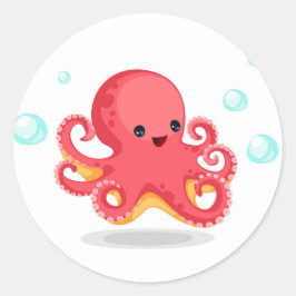 Niedlicher Babytopus Runder Aufkleber