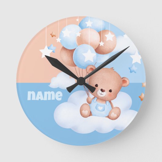 niedlicher Babytragen personalisiert Runde Wanduhr (Vorderseite)