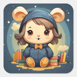 Niedlicher Babytragen Quadratischer Aufkleber