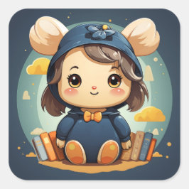 Niedlicher Babytragen Quadratischer Aufkleber