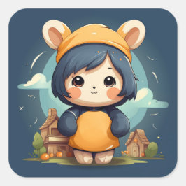 Niedlicher Babytragen Quadratischer Aufkleber