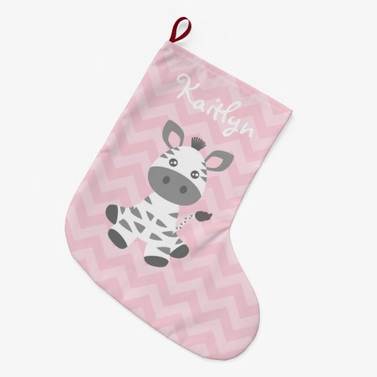 Niedlicher BabyZebra Großer Weihnachtsstrumpf (Vorderansicht (hängend))
