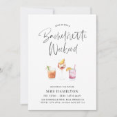 Niedlicher Bachelorette Wochenende Aussichtskarte Einladung (Vorderseite)