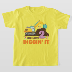 Niedlicher Bagger ich bin 2 und Diggin' IT-Design T-Shirt