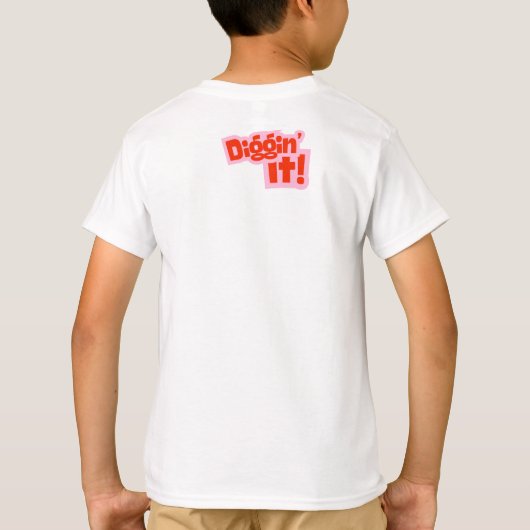 Niedlicher Bagger Kids T - Shirt - "Diggin' It!" (Rückseite)