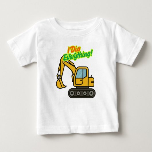 Niedlicher Bagger Kids T - Shirt - "Ich tu alles!" (Vorderseite)