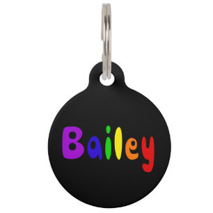 Niedlicher Bailey Pet Name Rainbow Graffiti Letter Haustiermarke