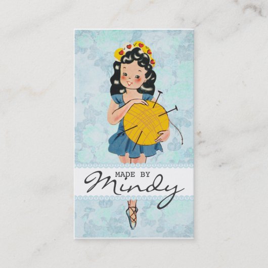 Niedlicher Ball der strickenden Nadeln des Visitenkarte (Vorderseite)