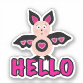 Niedlicher Ball mit Text Hallo Aufkleber (Vorderseite)