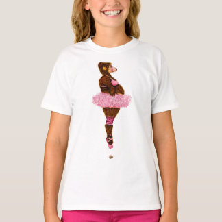 Niedlicher Ballerina Bear T - Shirt Pink Tutu