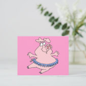 niedlicher Ballerina-Schweine in einem Tutu Postkarte (Stehend Vorderseite)