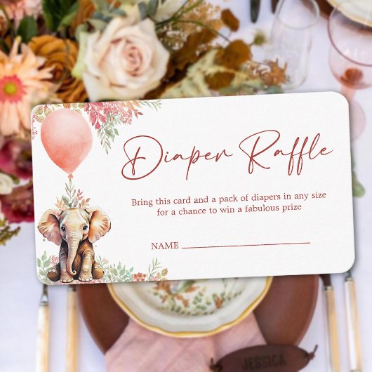 Niedlicher Ballon Elephant Babydusche Windelwanne Begleitkarte