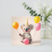 Niedlicher Ballon Geburtstag koala Karte (Stehend Vorderseite)