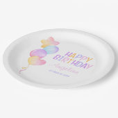 Niedlicher Ballon-Kindergeburtstag Pappteller (Schrägansicht)
