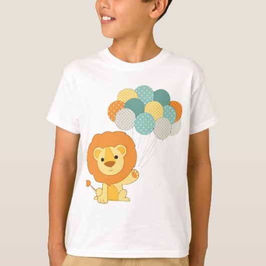Niedlicher Ballon-Löwe-Entwurf im KinderT - Shirt (Vorderseite)