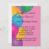 Niedlicher Ballon Monkey Pink Geburtstag Einladung (Rückseite)