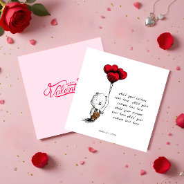 Niedlicher Ballon Teddy Bär Budget Valentinstag Mitteilungskarte