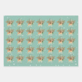 Niedlicher Bambi im grünen Hintergrund Geschenkpapier Set (Vorderseite)